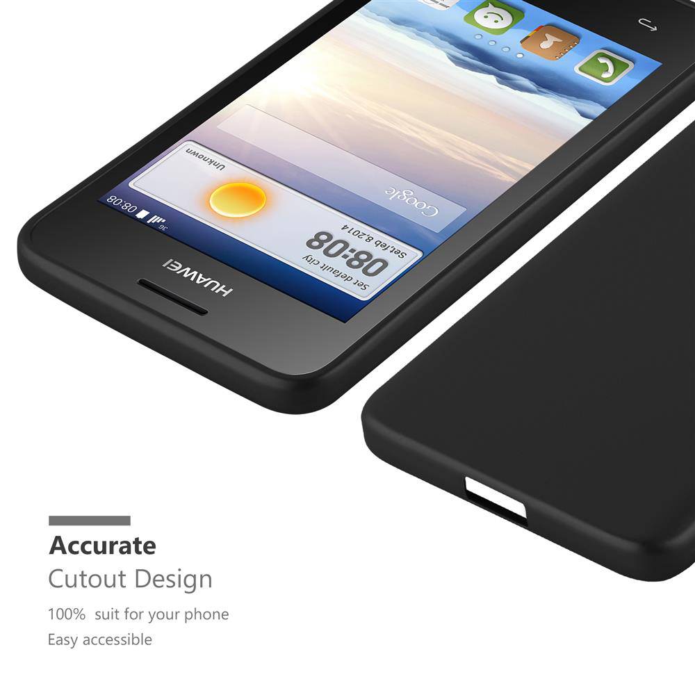 Cadorabo Schutzhülle für Huawei Y3 / Y3C / Y330 / Y331 / Y360 Hülle in Schwarz Handyhülle TPU Silikon Etui Cover Case
