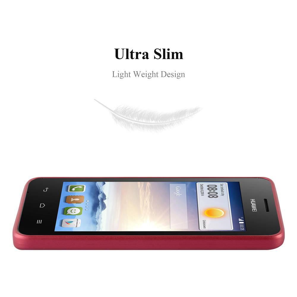 Cadorabo Schutzhülle für Huawei Y3 / Y3C / Y330 / Y331 / Y360 Hülle in Rot Handyhülle TPU Silikon Etui Cover Case