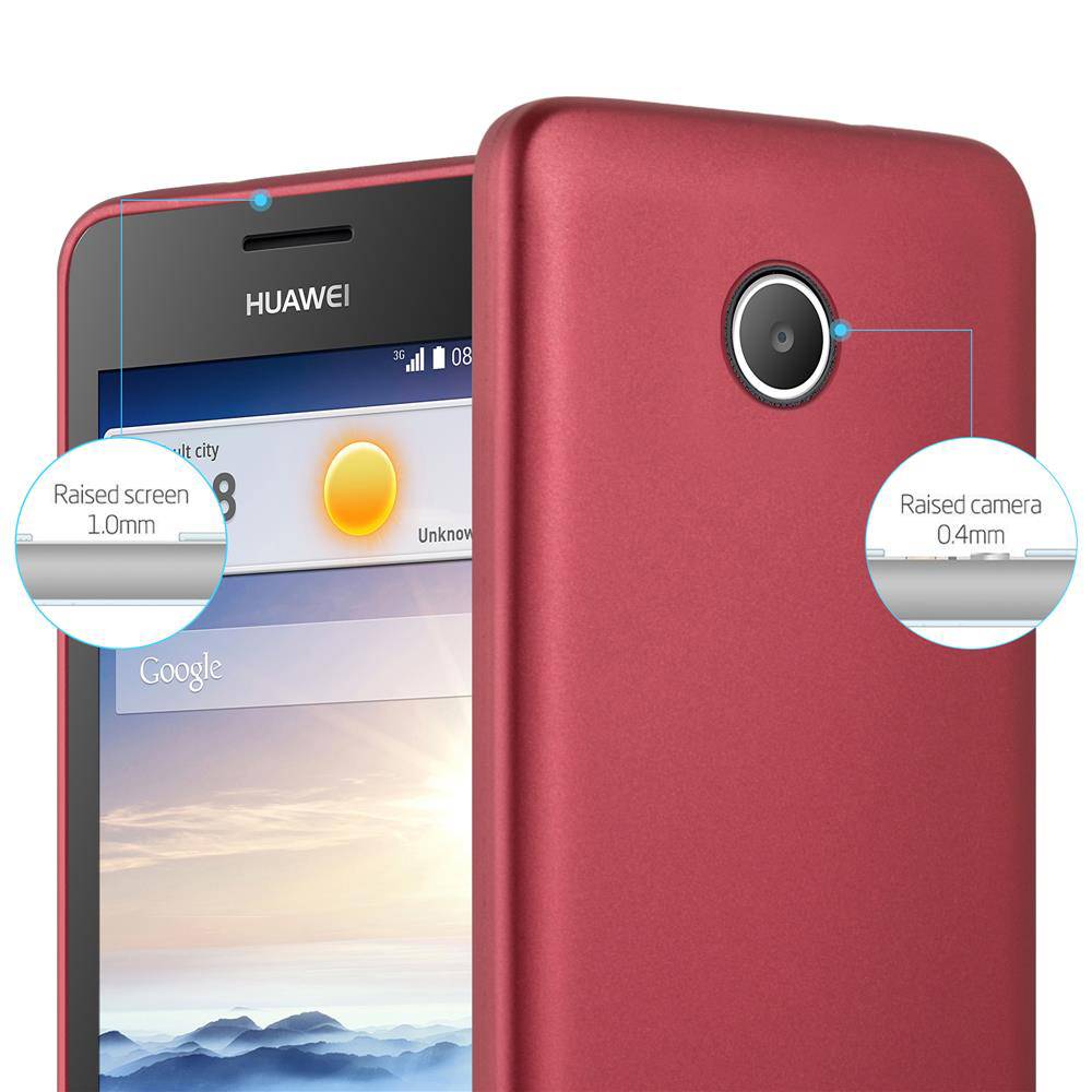 Cadorabo Schutzhülle für Huawei Y3 / Y3C / Y330 / Y331 / Y360 Hülle in Rot Handyhülle TPU Silikon Etui Cover Case