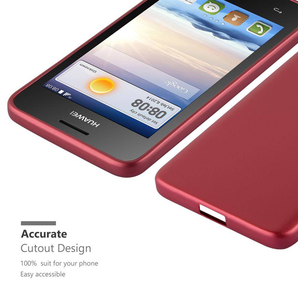 Cadorabo Schutzhülle für Huawei Y3 / Y3C / Y330 / Y331 / Y360 Hülle in Rot Handyhülle TPU Silikon Etui Cover Case