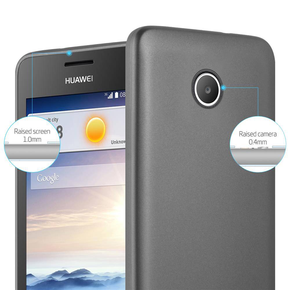 Cadorabo Schutzhülle für Huawei Y3 / Y3C / Y330 / Y331 / Y360 Hülle in Grau Handyhülle TPU Silikon Etui Cover Case