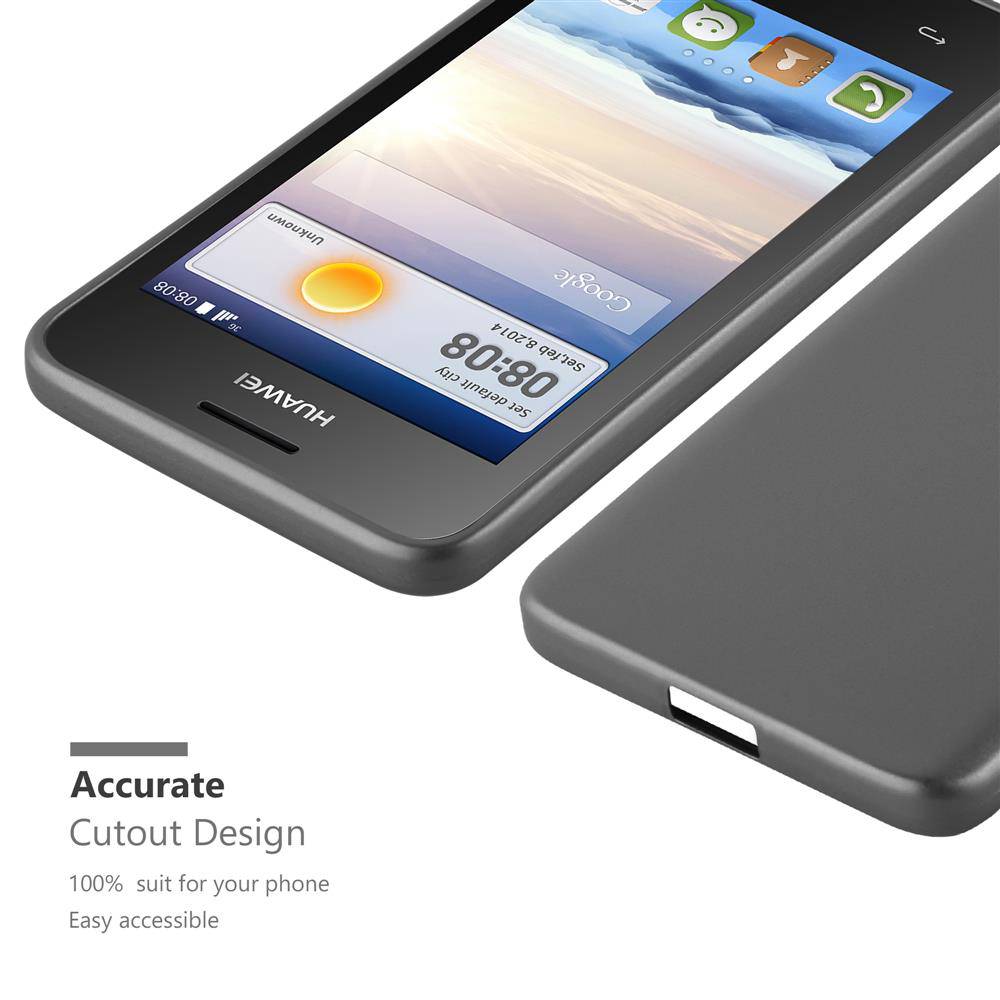 Cadorabo Schutzhülle für Huawei Y3 / Y3C / Y330 / Y331 / Y360 Hülle in Grau Handyhülle TPU Silikon Etui Cover Case