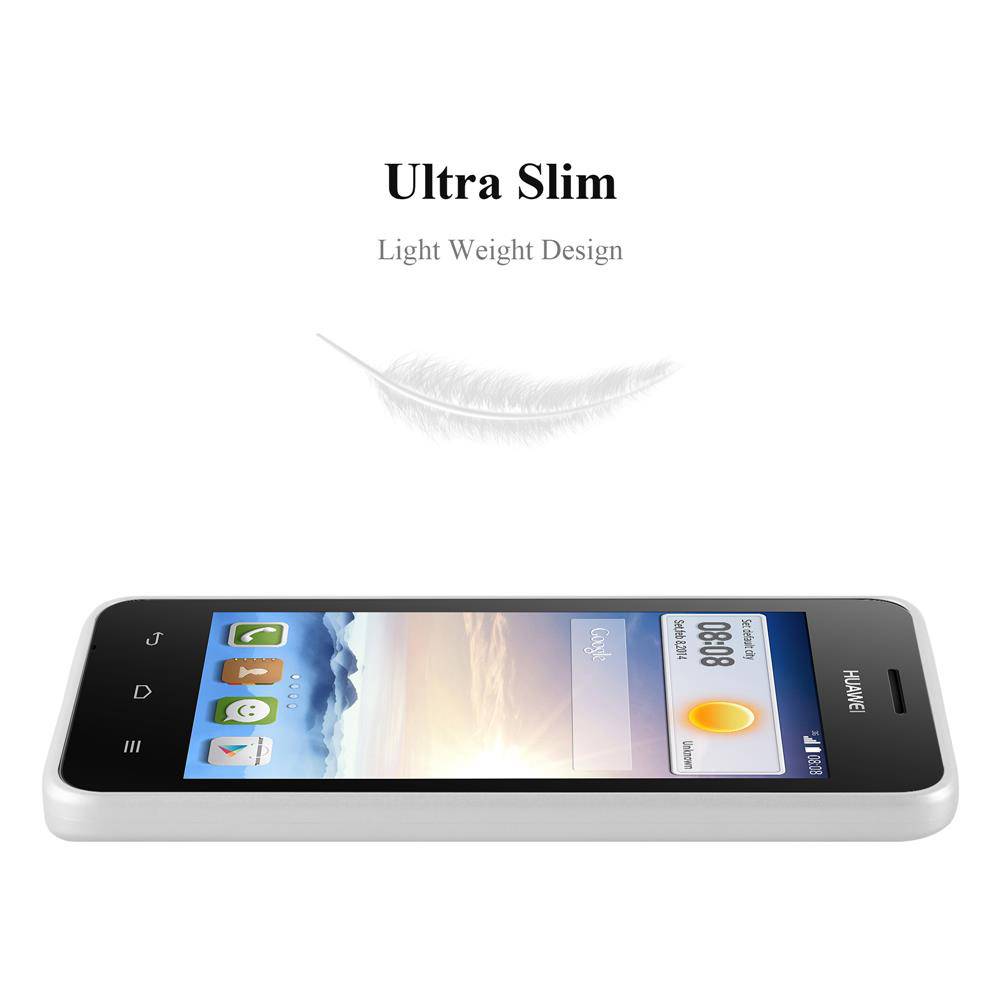 Cadorabo Schutzhülle für Huawei Y3 / Y3C / Y330 / Y331 / Y360 Hülle in Silber Handyhülle TPU Silikon Etui Cover Case