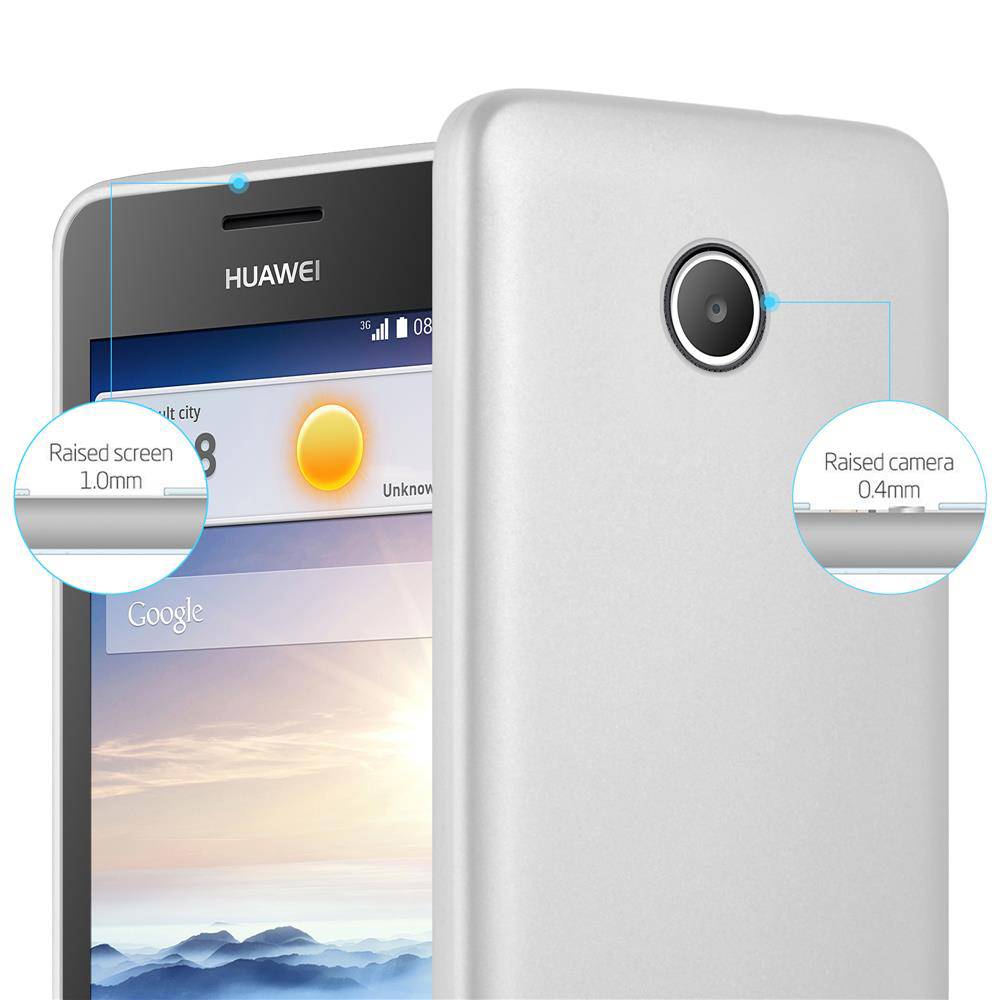 Cadorabo Schutzhülle für Huawei Y3 / Y3C / Y330 / Y331 / Y360 Hülle in Silber Handyhülle TPU Silikon Etui Cover Case