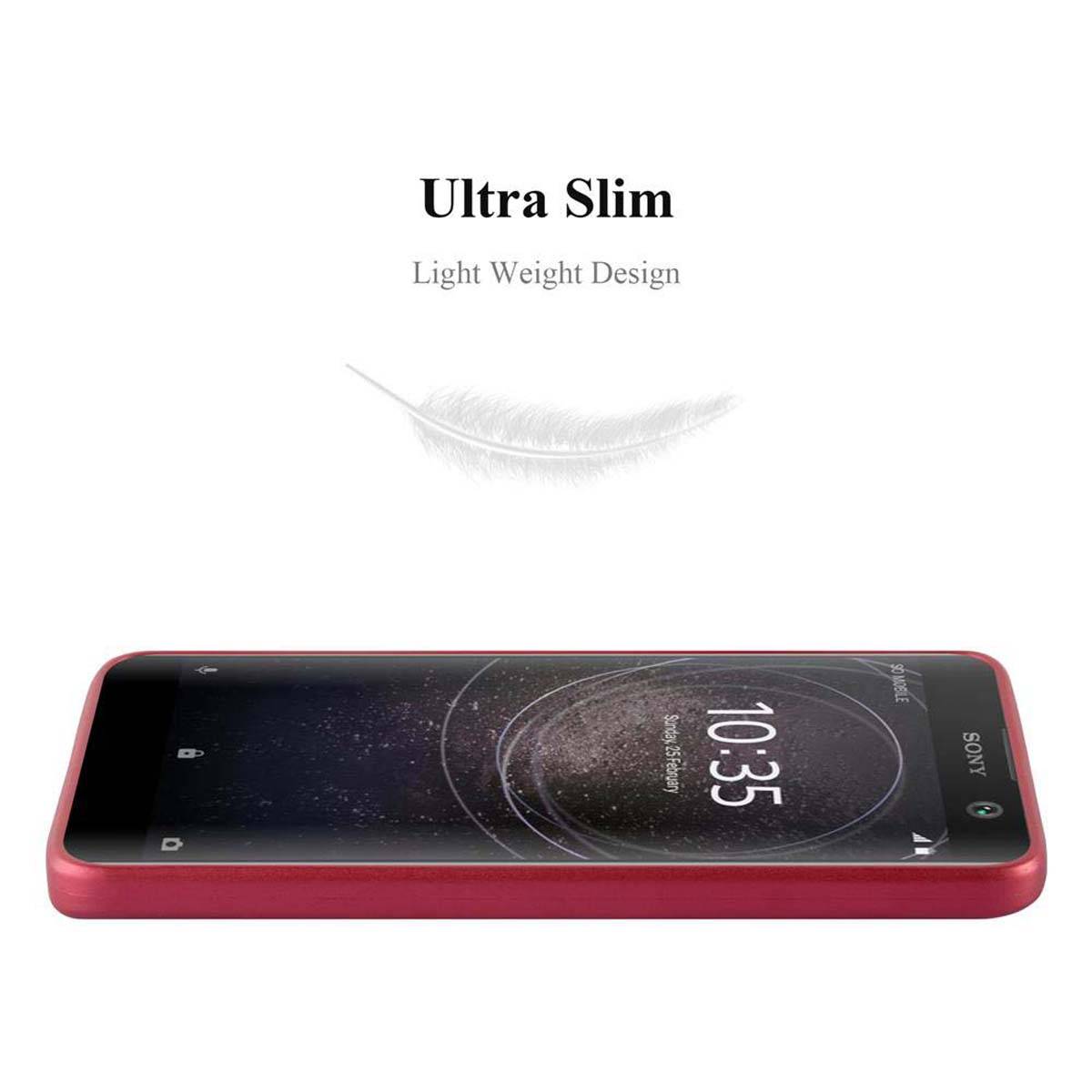Cadorabo Schutzhülle für Sony Xperia XA2 Hülle in Rot Handyhülle TPU Silikon Etui Cover Case