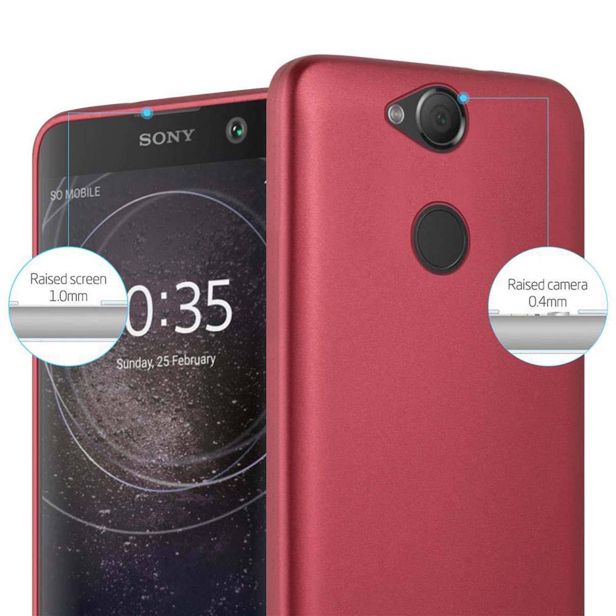 Cadorabo Schutzhülle für Sony Xperia XA2 Hülle in Rot Handyhülle TPU Silikon Etui Cover Case