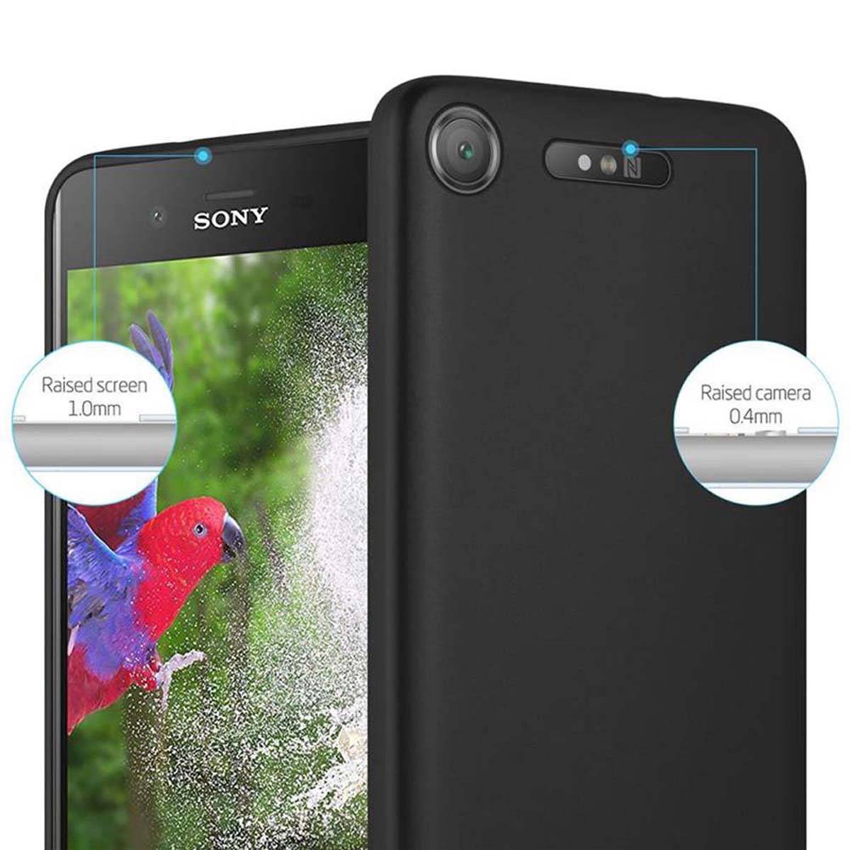 Cadorabo Schutzhülle für Sony Xperia XZ1 Hülle in Schwarz Handyhülle TPU Silikon Etui Cover Case