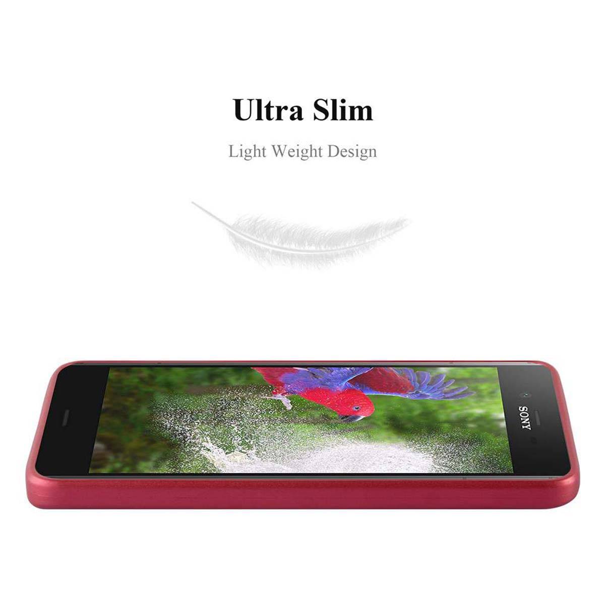 Cadorabo Schutzhülle für Sony Xperia XZ1 Hülle in Rot Handyhülle TPU Silikon Etui Cover Case