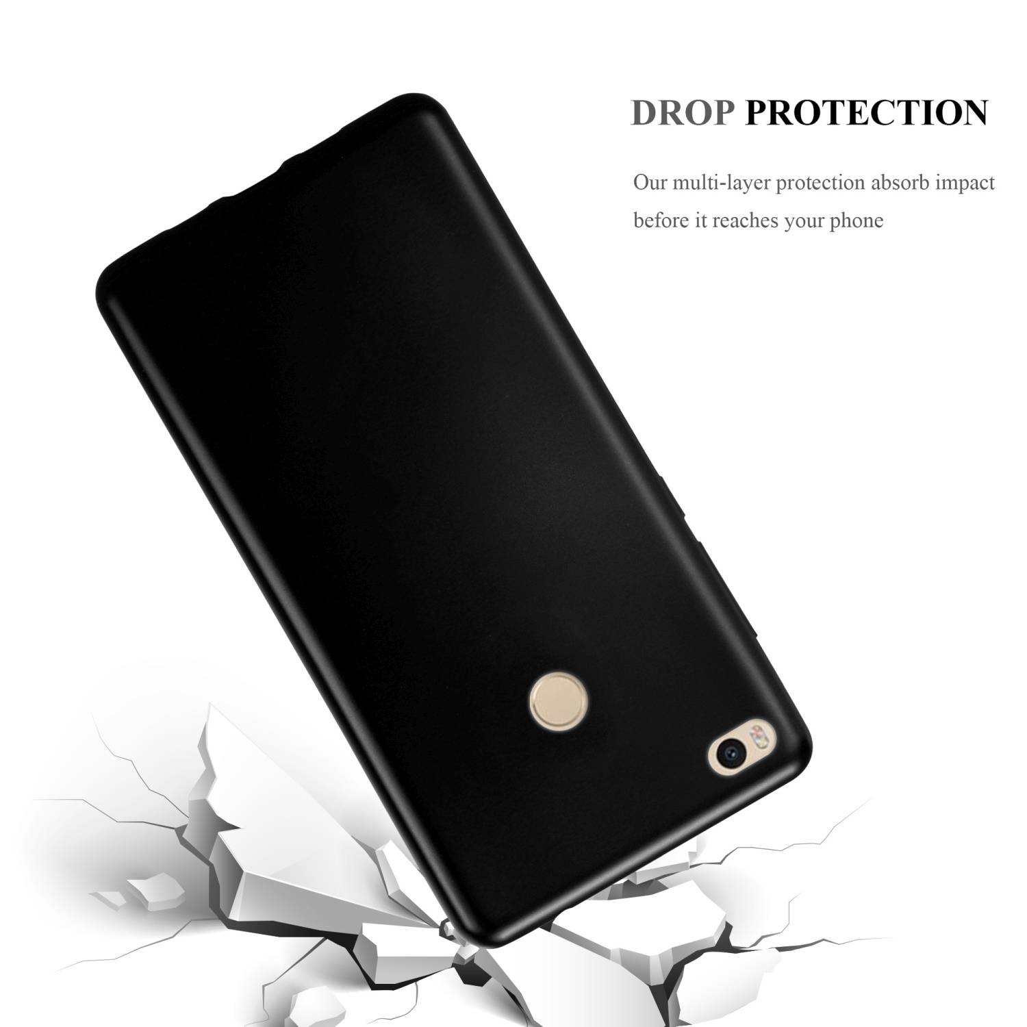 Cadorabo Schutzhülle für Xiaomi Mi MAX 2 Hülle in Schwarz Handyhülle TPU Silikon Etui Cover Case