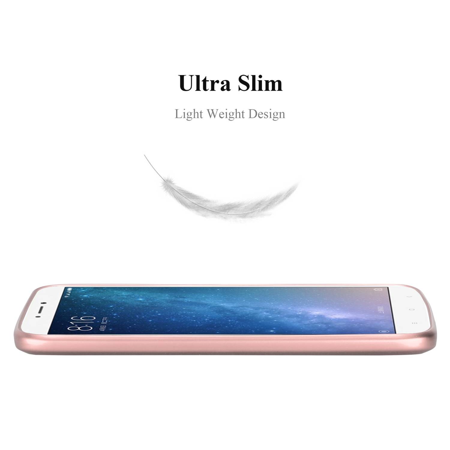 Cadorabo Schutzhülle für Xiaomi Mi MAX 2 Hülle in Rosa Handyhülle TPU Silikon Etui Cover Case