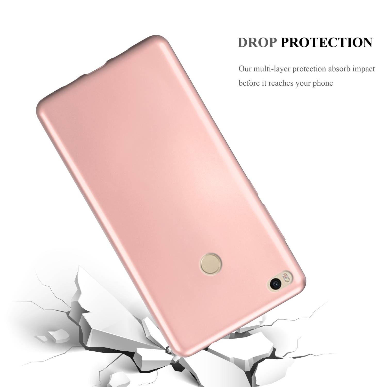 Cadorabo Schutzhülle für Xiaomi Mi MAX 2 Hülle in Rosa Handyhülle TPU Silikon Etui Cover Case