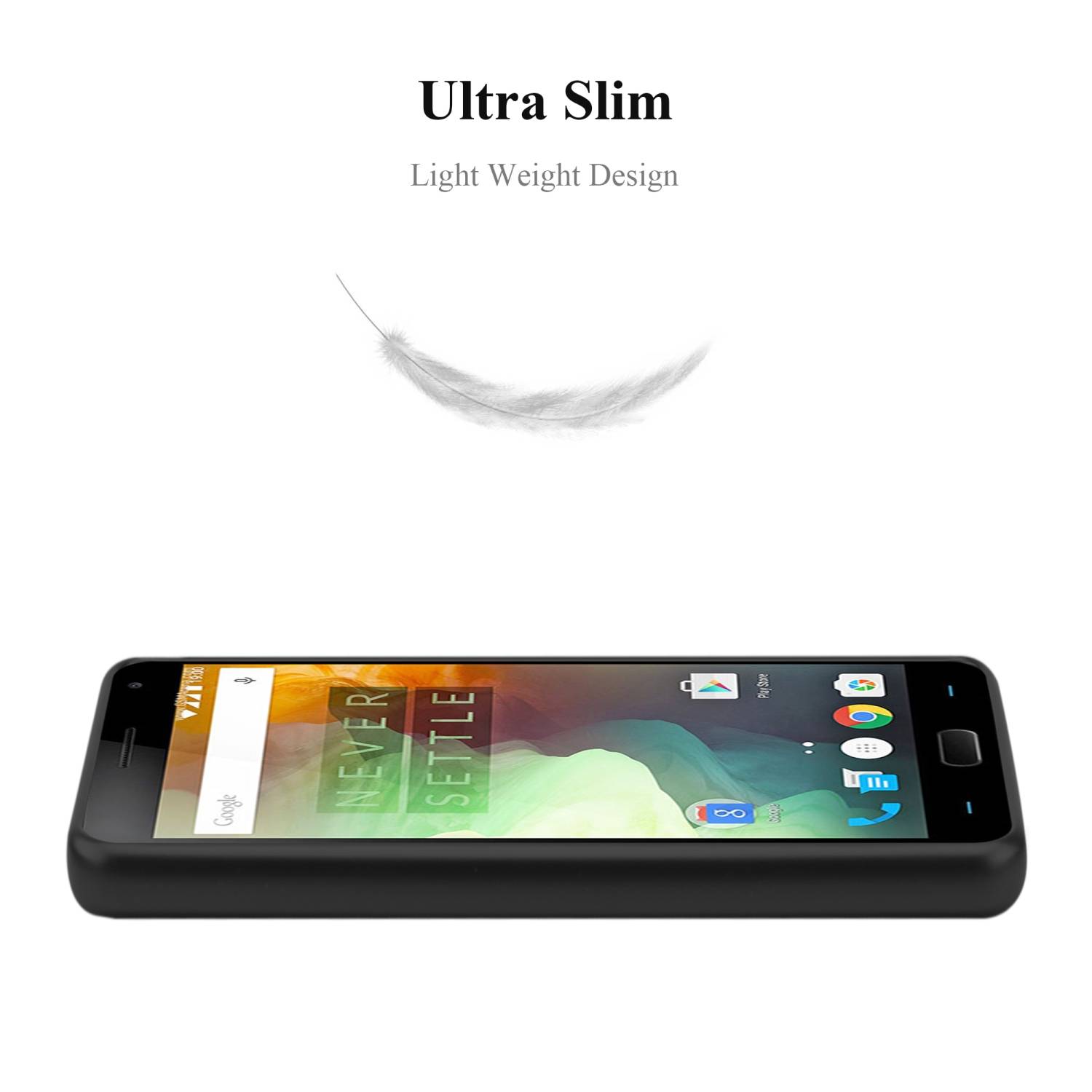 Cadorabo Schutzhülle für OnePlus ONE Hülle in Schwarz Handyhülle TPU Silikon Etui Cover Case