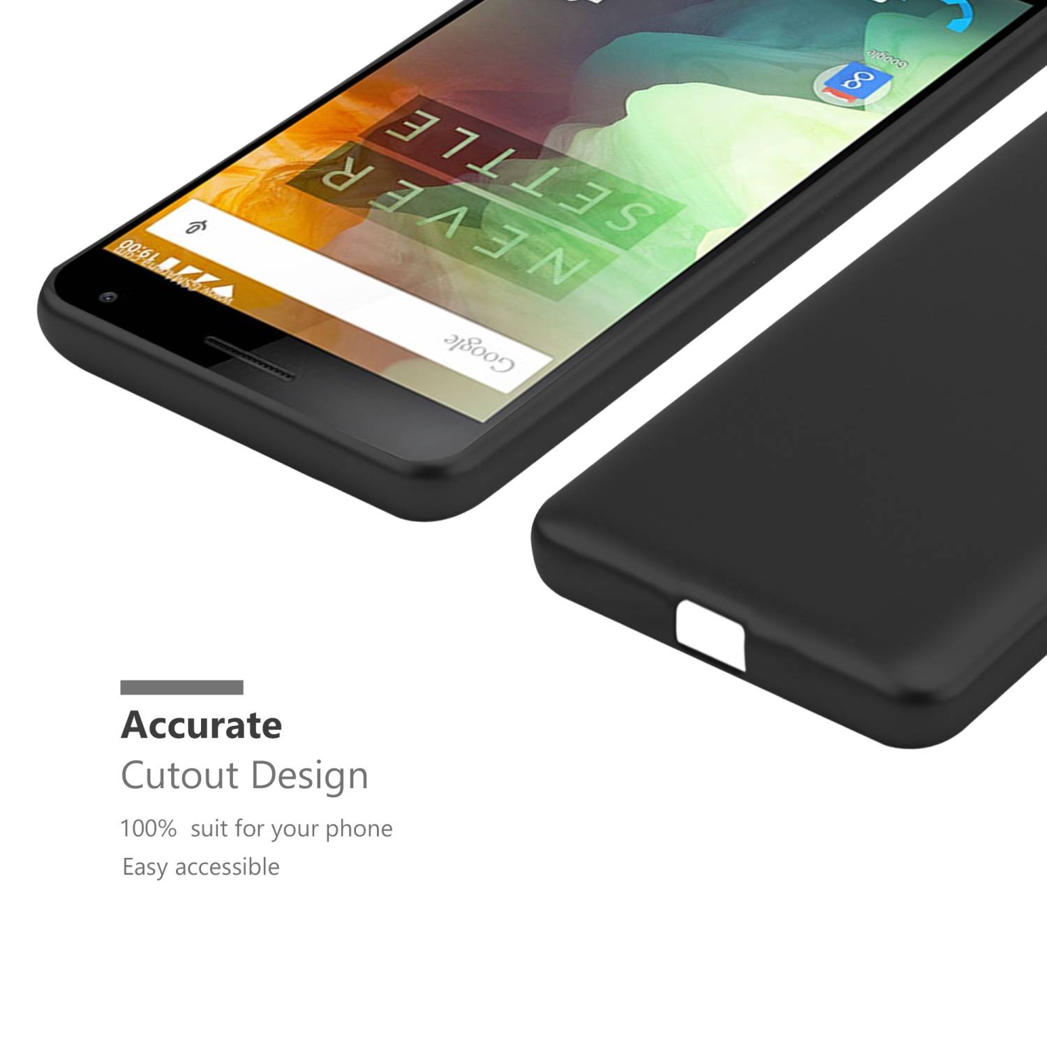Cadorabo Schutzhülle für OnePlus ONE Hülle in Schwarz Handyhülle TPU Silikon Etui Cover Case