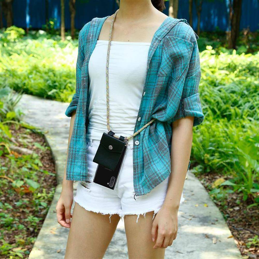 Cadorabo Schutzhülle für Samsung Galaxy NOTE 10 Hülle in Gelb Handy Kette Kordel abnehmbares Etui