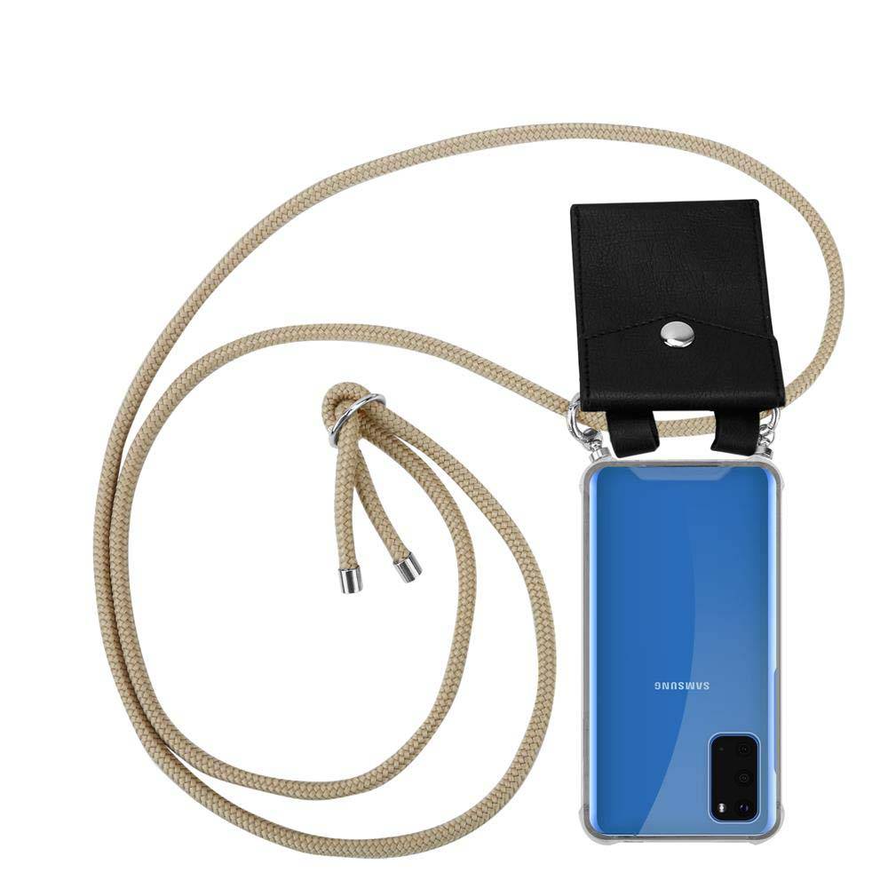 Cadorabo Schutzhülle für Samsung Galaxy S20 Hülle in Braun Handy Kette Kordel abnehmbares Etui