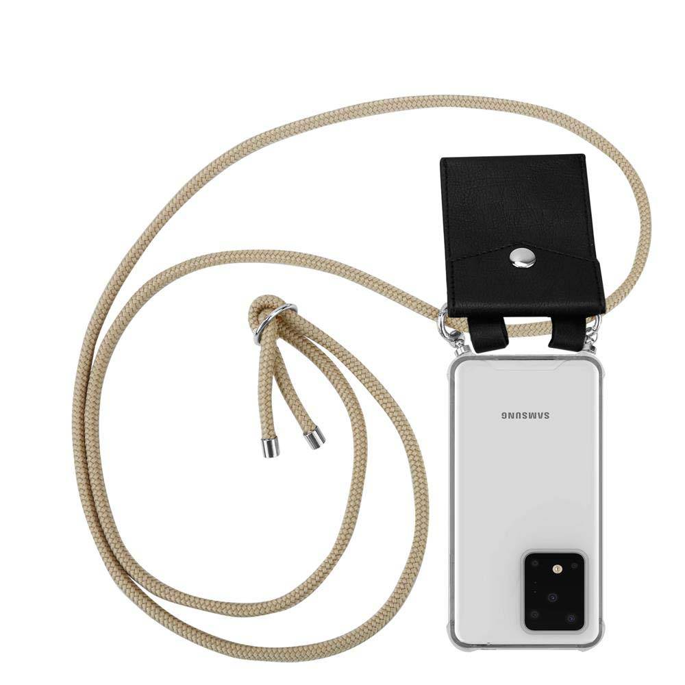 Cadorabo Schutzhülle für Samsung Galaxy S20 ULTRA Hülle in Braun Handy Kette Kordel abnehmbares Etui