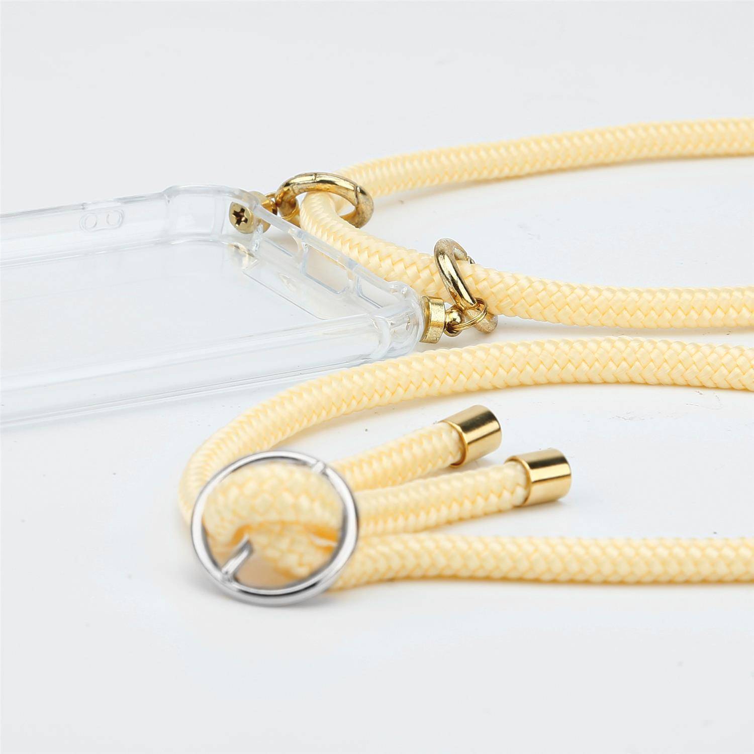 Cadorabo Schutzhülle für Google PIXEL 3 Hülle in Gelb Handy Kette Kordel abnehmbares Etui