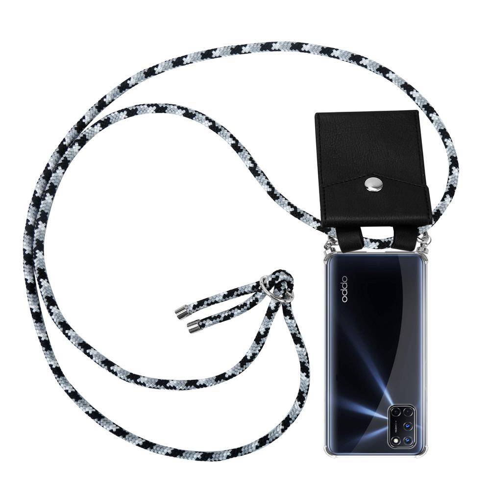 Cadorabo Schutzhülle für Oppo A52 Hülle in Grau Handy Kette Kordel abnehmbares Etui
