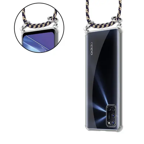 Cadorabo Schutzhülle für Oppo A92 Hülle in Blau Handy Kette Kordel abnehmbares Etui Cadorabo Schutzhülle für Oppo A92 Hülle in Blau Handy Kette Kordel abnehmbares Etui