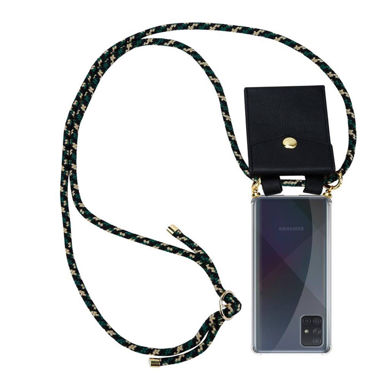 Cadorabo Hülle für Samsung Galaxy A71 4G Schutzhülle in Braun Handy Kette Silikon Kordel abnehmbares Etui