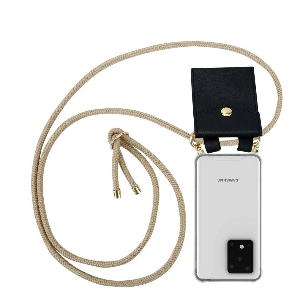 Cadorabo Hülle für Samsung Galaxy S20 ULTRA Schutzhülle in Braun Handy Kette Silikon Kordel abnehmbares Etui