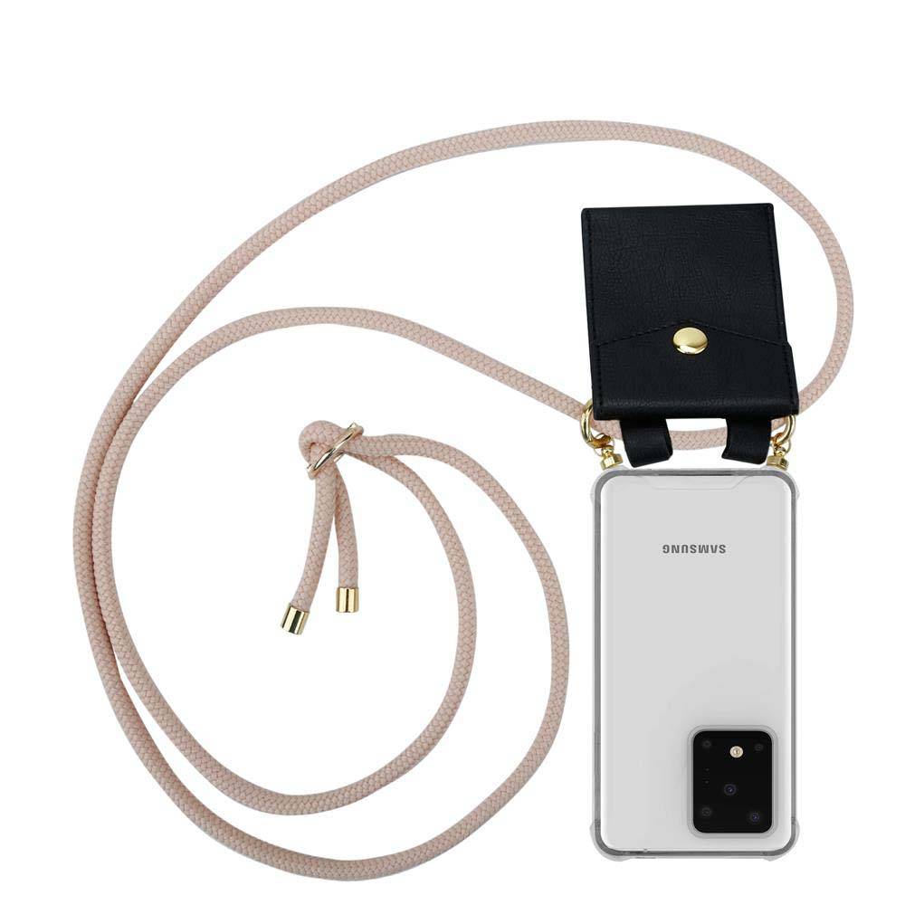 Cadorabo Hülle für Samsung Galaxy S20 ULTRA Schutzhülle in Rosa Handy Kette Silikon Kordel abnehmbares Etui