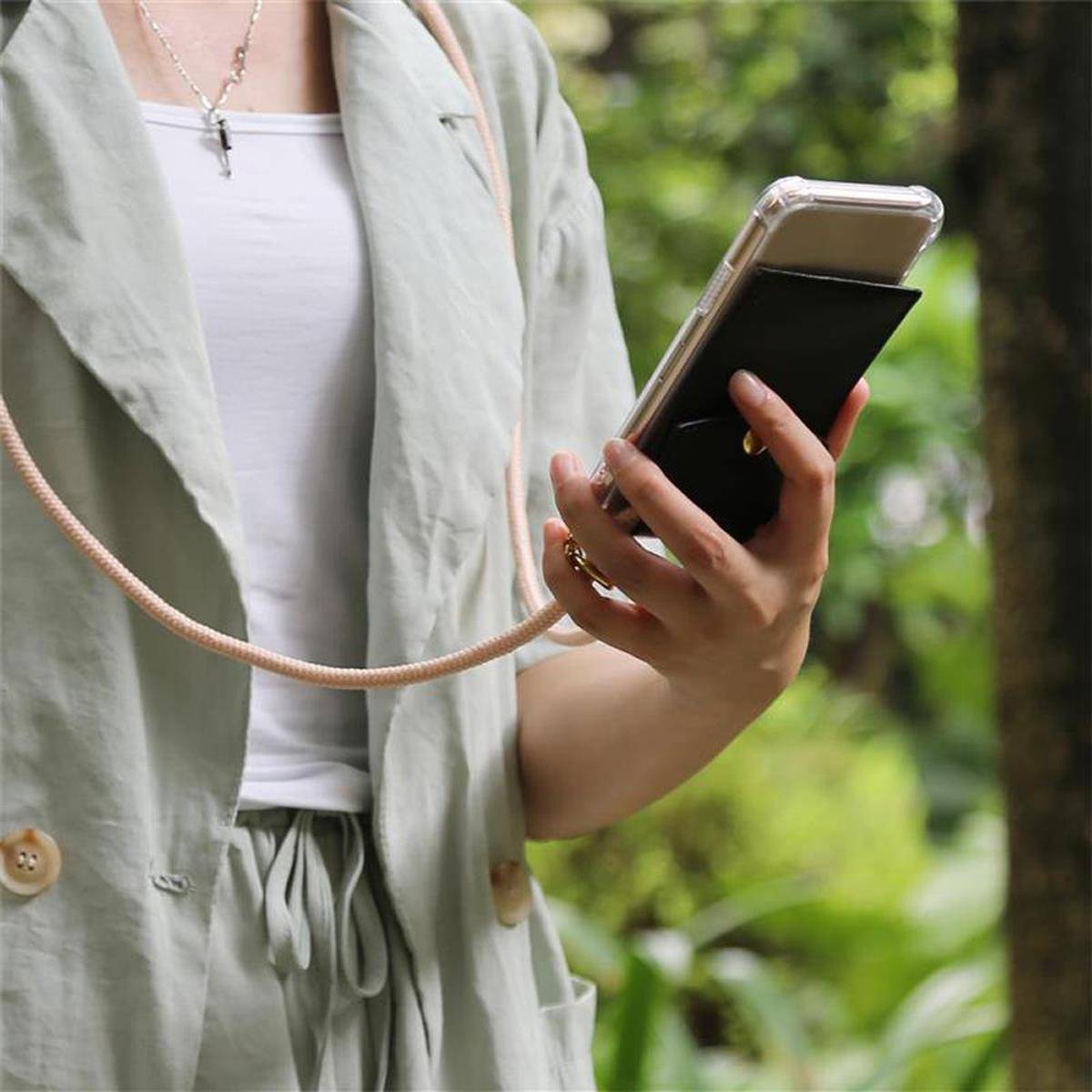 Cadorabo Hülle für Sony Xperia L4 Schutzhülle in Rosa Handy Kette Silikon Kordel abnehmbares Etui