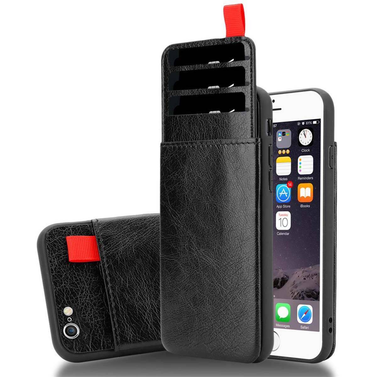 Cadorabo Hülle für Apple iPhone 6 PLUS / 6S PLUS Schutz Hülle in Schwarz Handyhülle TPU Etui herausziehbare
