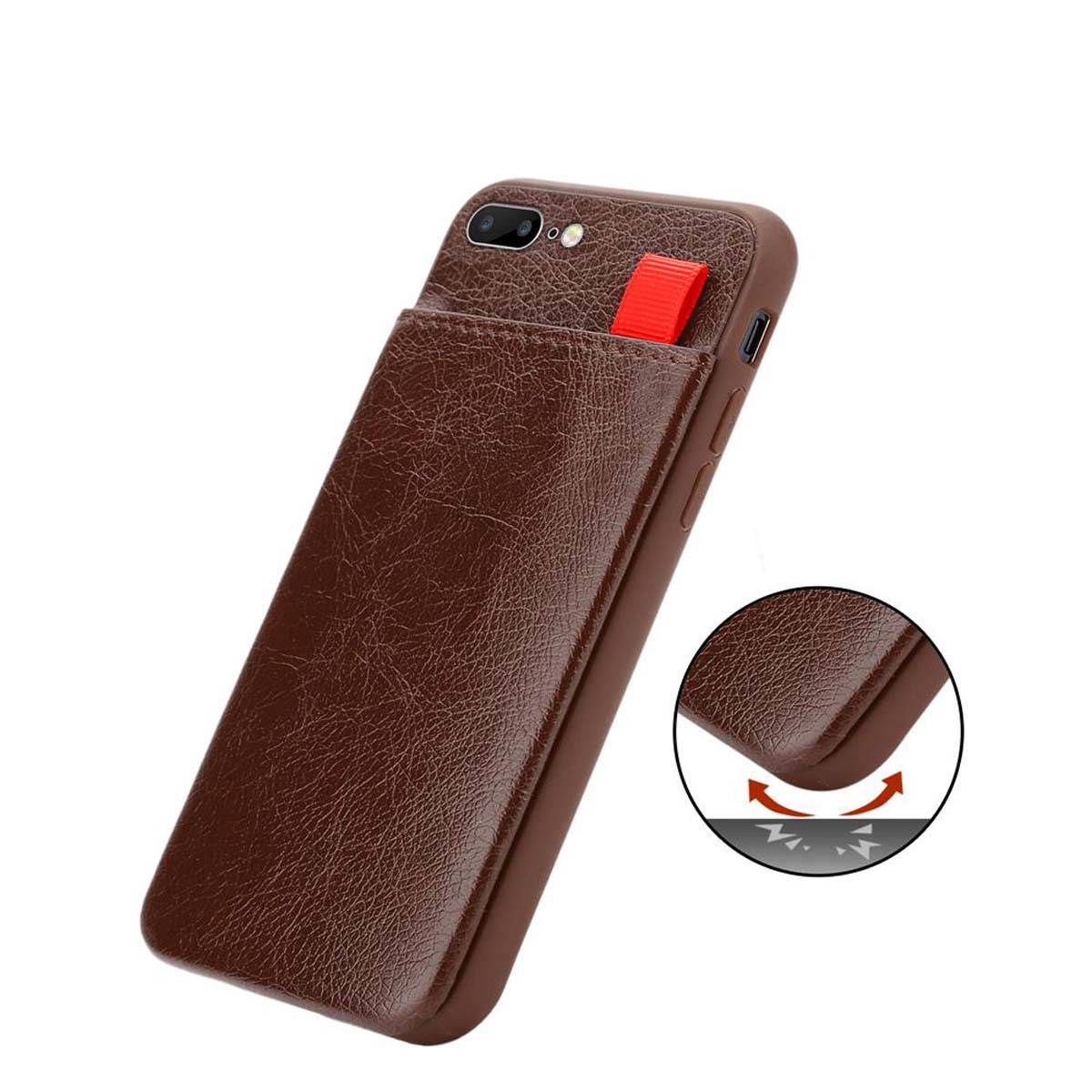 Cadorabo Hülle für Apple iPhone 7 PLUS / 7S PLUS / 8 PLUS Schutz Hülle in Braun Handyhülle TPU Etui herausziehbare