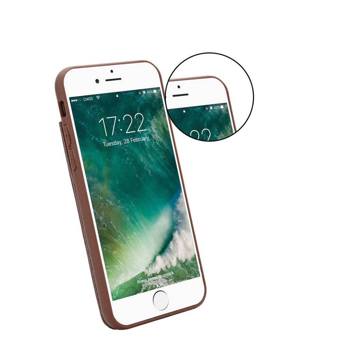 Cadorabo Hülle für Apple iPhone 7 PLUS / 7S PLUS / 8 PLUS Schutz Hülle in Braun Handyhülle TPU Etui herausziehbare