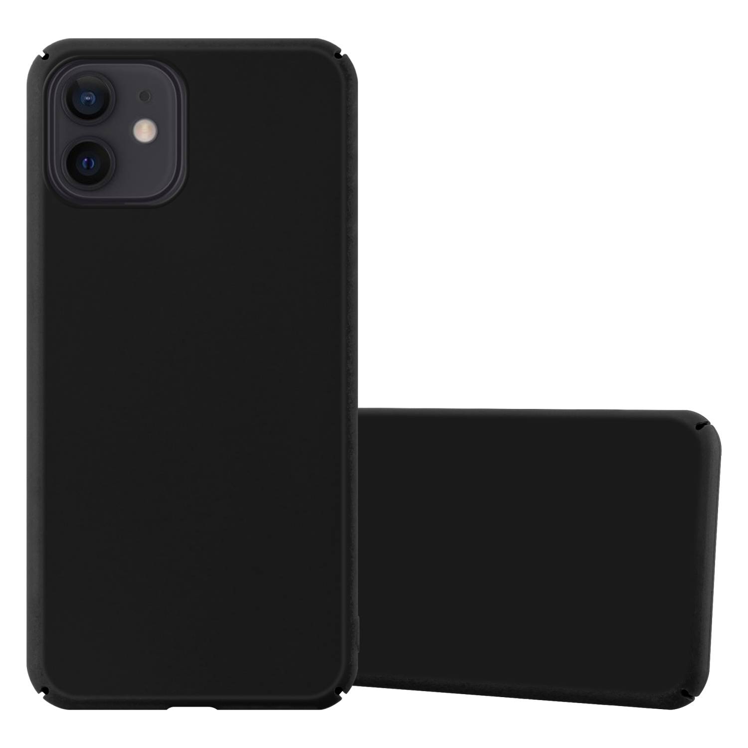 Cadorabo Hülle für Apple iPhone 12 MINI Schutzhülle in Schwarz Hard Case Handy Hülle Etui
