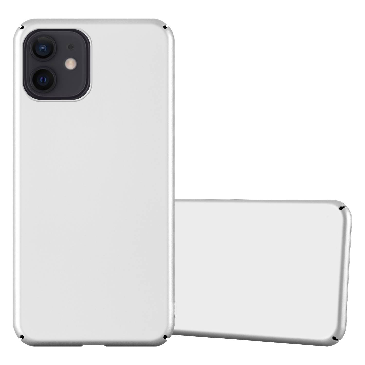 Cadorabo Hülle für Apple iPhone 12 MINI Schutzhülle in Silber Hard Case Handy Hülle Etui