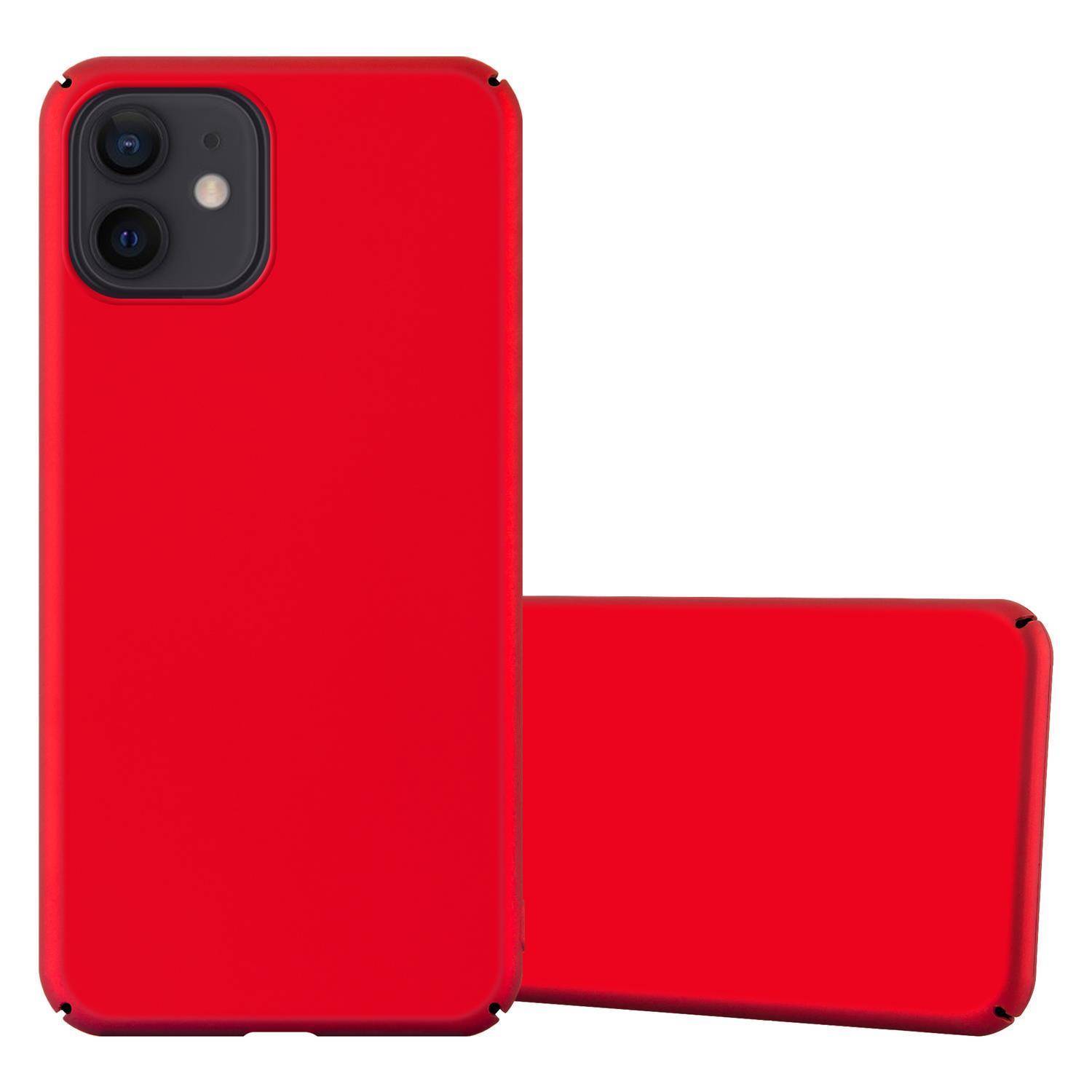 Cadorabo Hülle für Apple iPhone 12 / 12 PRO Schutzhülle in Rot Hard Case Handy Hülle Etui