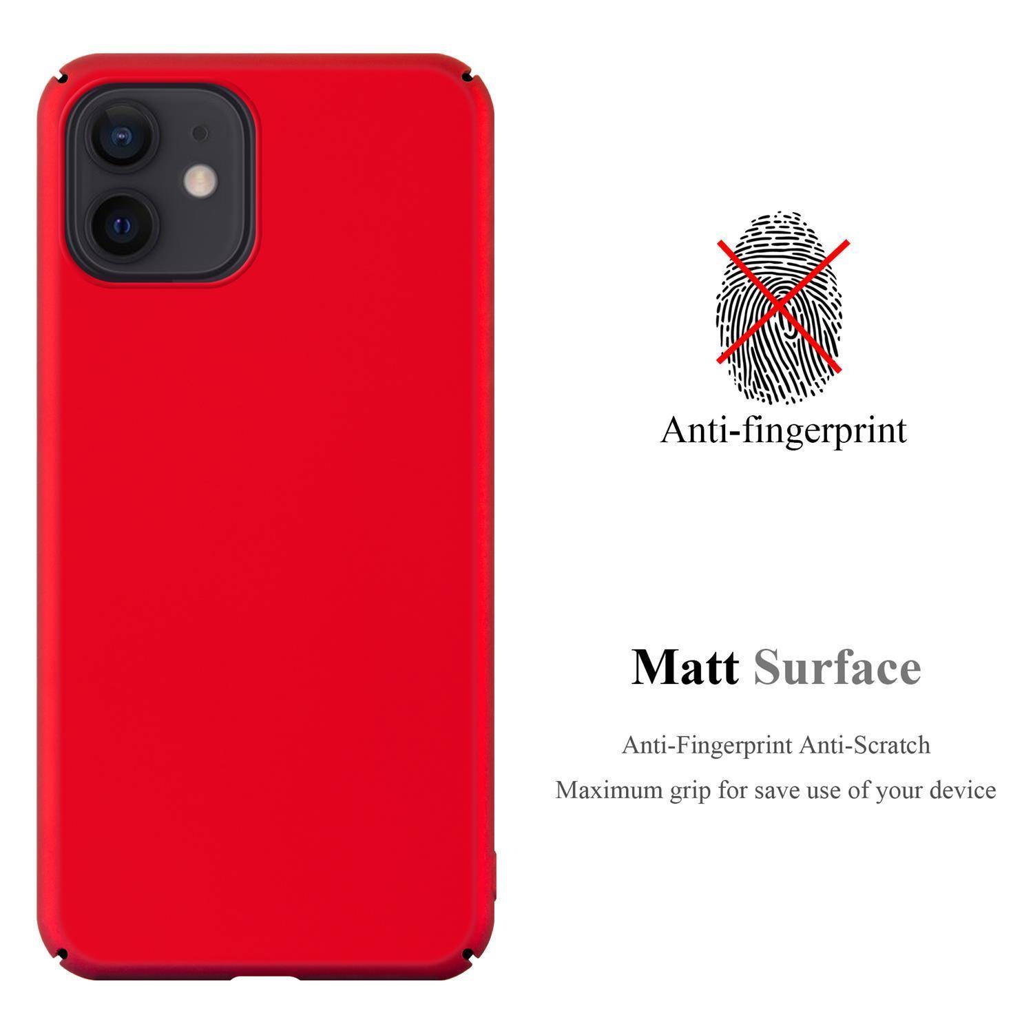 Cadorabo Hülle für Apple iPhone 12 / 12 PRO Schutzhülle in Rot Hard Case Handy Hülle Etui