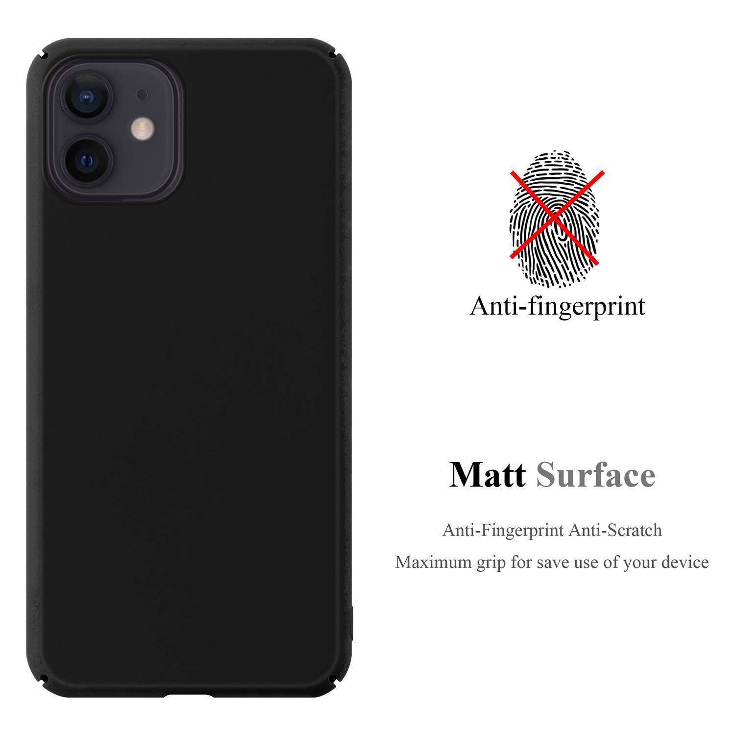 Cadorabo Hülle für Apple iPhone 12 PRO MAX Schutzhülle in Schwarz Hard Case Handy Hülle Etui