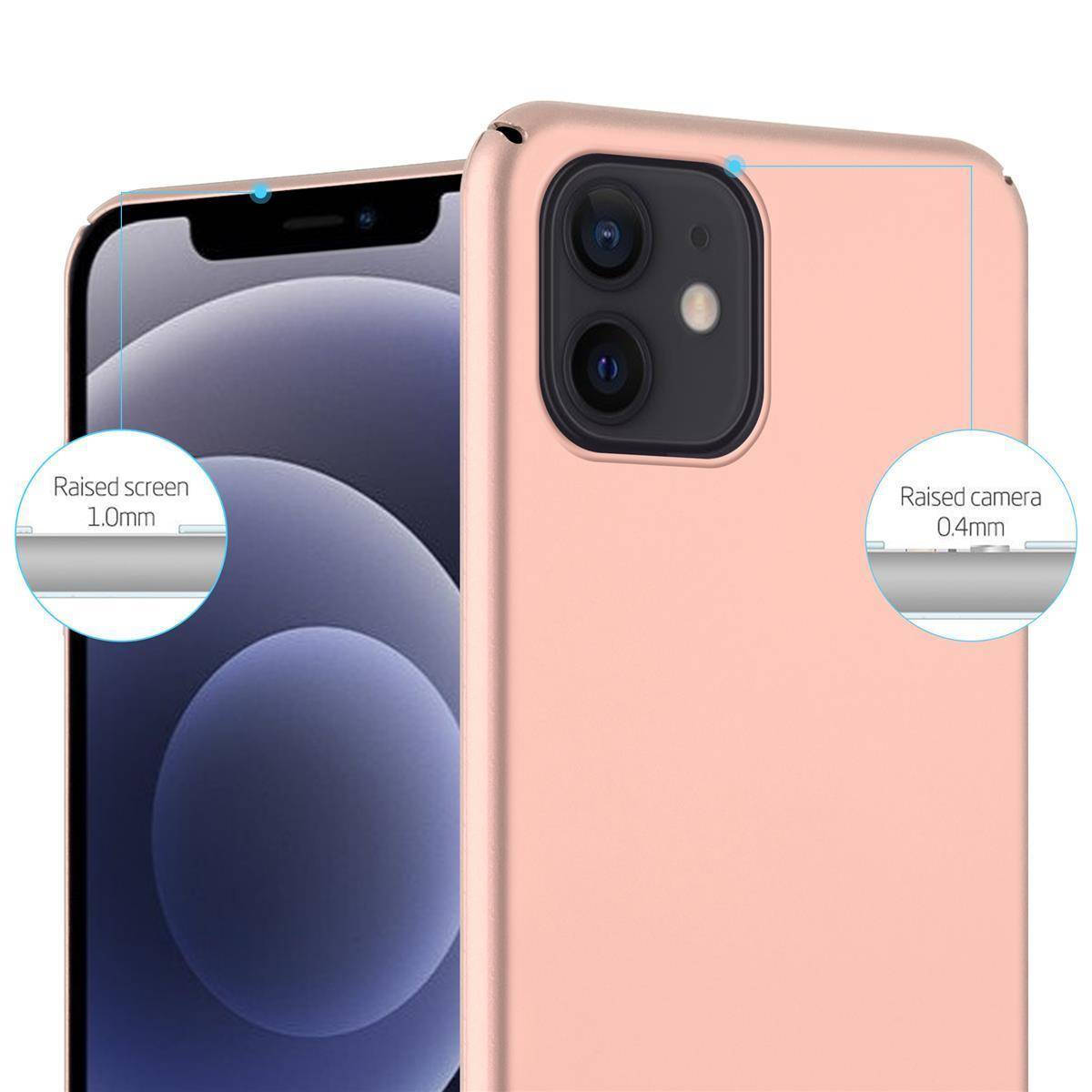 Cadorabo Hülle für Apple iPhone 12 PRO MAX Schutzhülle in Rosa Hard Case Handy Hülle Etui