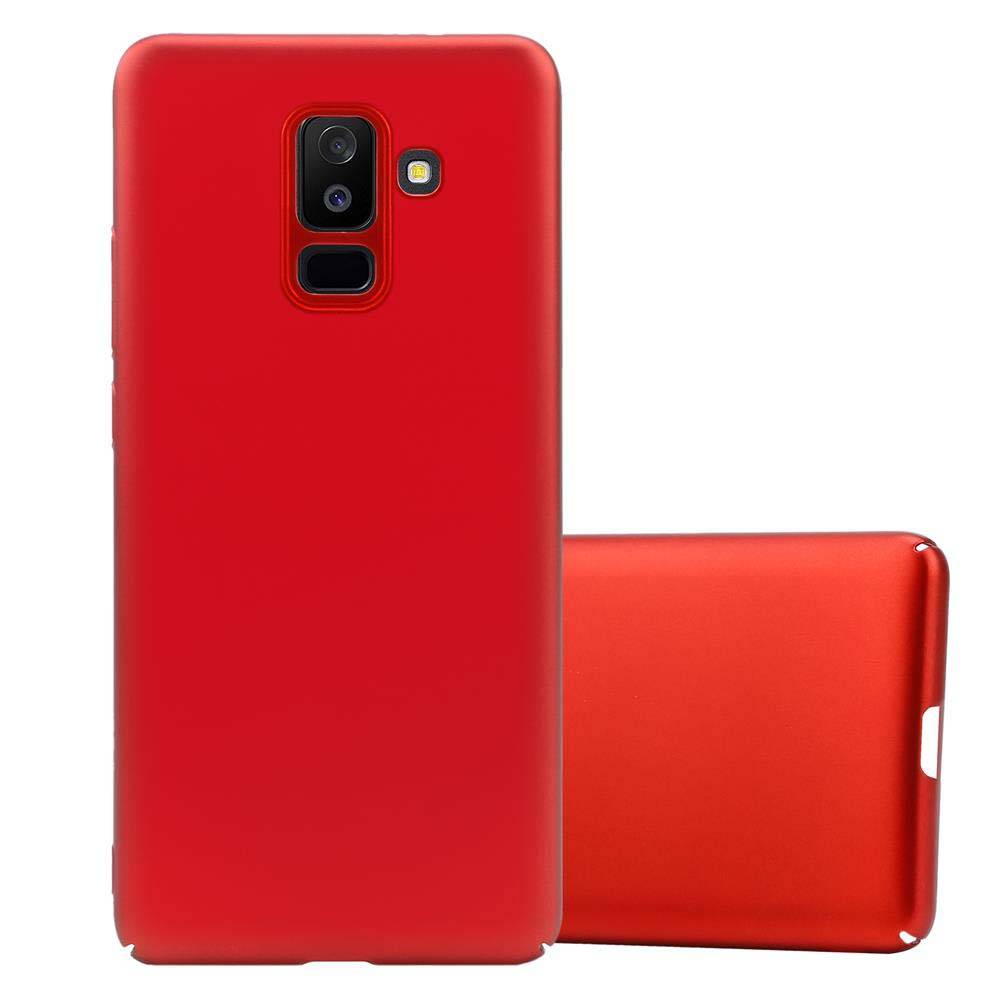 Cadorabo Hülle für Samsung Galaxy A6 PLUS 2018 Schutzhülle in Rot Hard Case Handy Hülle Etui
