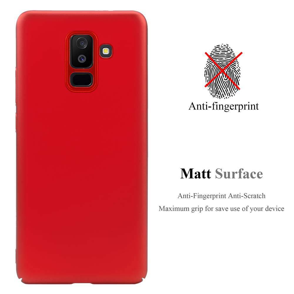 Cadorabo Hülle für Samsung Galaxy A6 PLUS 2018 Schutzhülle in Rot Hard Case Handy Hülle Etui