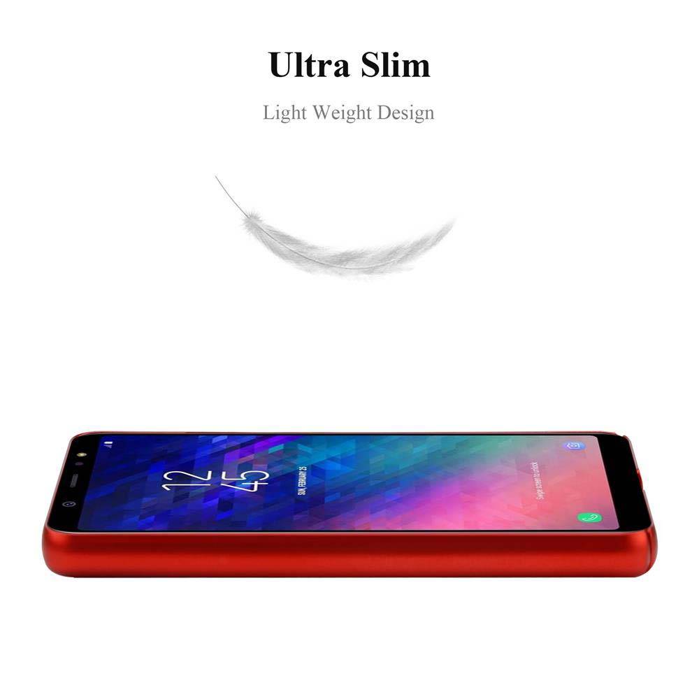 Cadorabo Hülle für Samsung Galaxy A6 PLUS 2018 Schutzhülle in Rot Hard Case Handy Hülle Etui