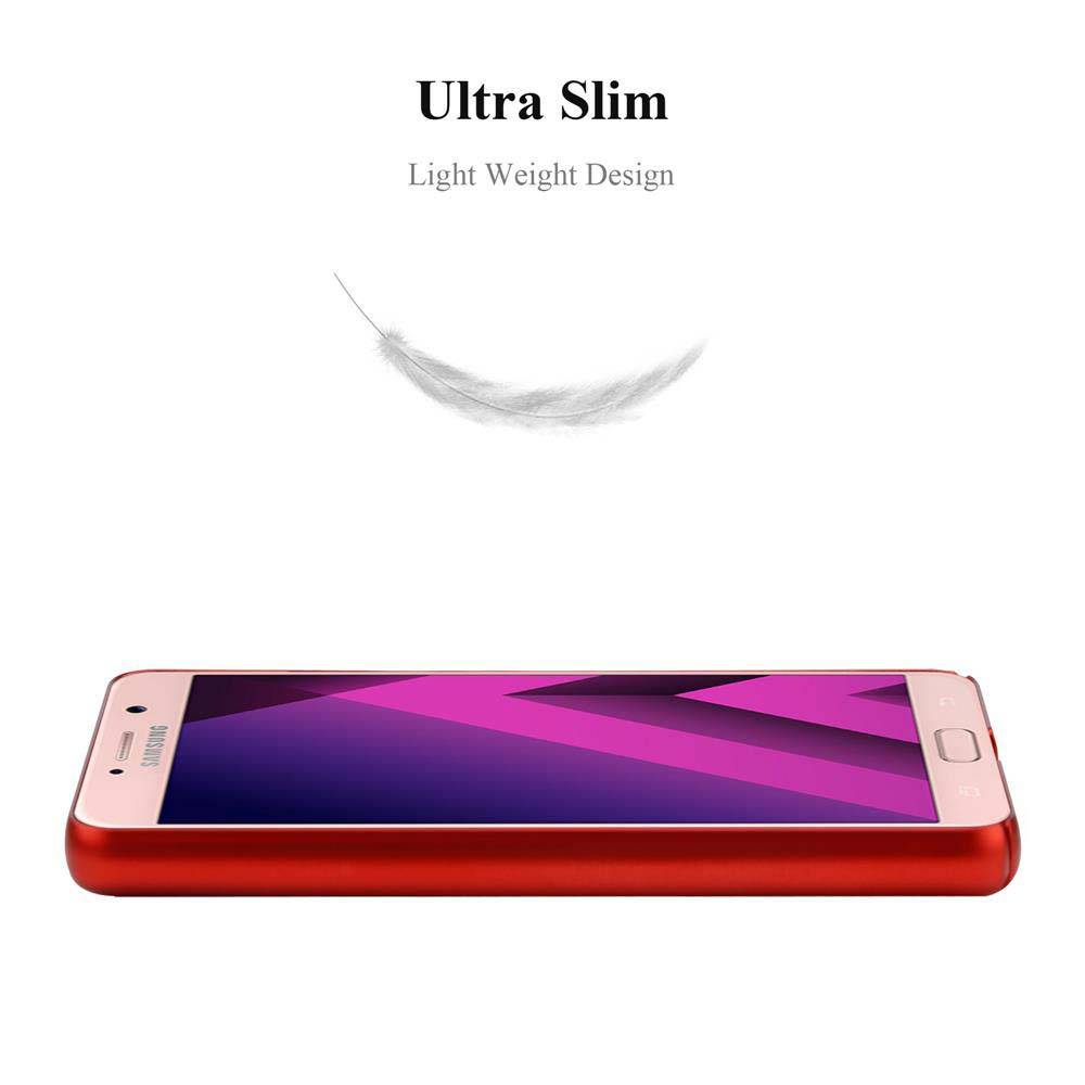 Cadorabo Hülle für Samsung Galaxy A7 2017 Schutzhülle in Rot Hard Case Handy Hülle Etui