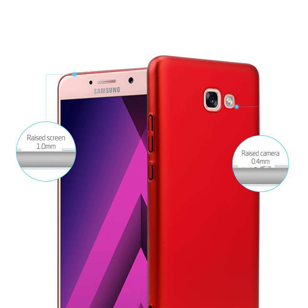 Cadorabo Hülle für Samsung Galaxy A7 2017 Schutzhülle in Rot Hard Case Handy Hülle Etui