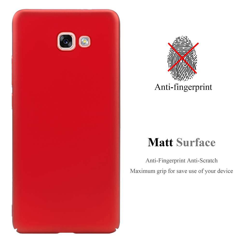 Cadorabo Hülle für Samsung Galaxy A7 2017 Schutzhülle in Rot Hard Case Handy Hülle Etui