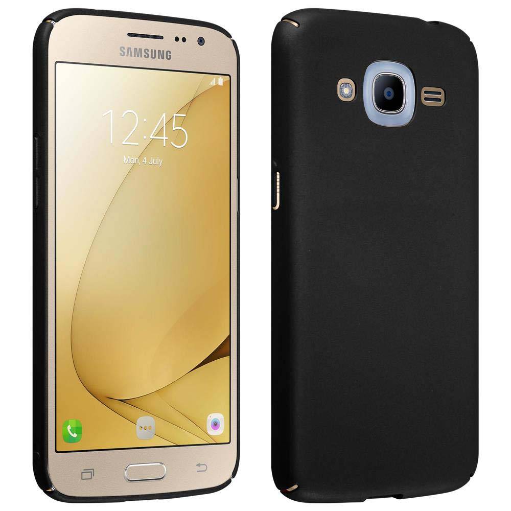 Cadorabo Hülle für Samsung Galaxy J2 2016 Schutzhülle in Schwarz Hard Case Handy Hülle Etui