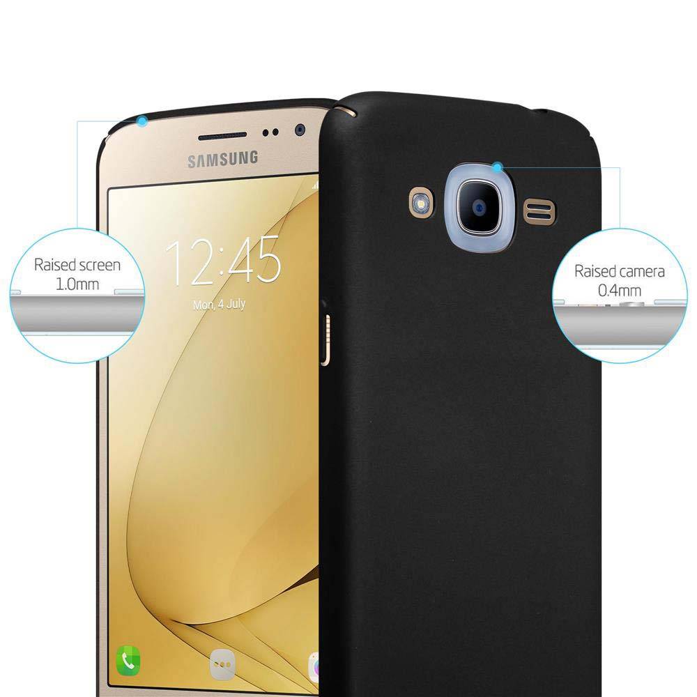 Cadorabo Hülle für Samsung Galaxy J2 2016 Schutzhülle in Schwarz Hard Case Handy Hülle Etui