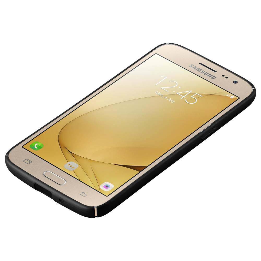 Cadorabo Hülle für Samsung Galaxy J2 2016 Schutzhülle in Schwarz Hard Case Handy Hülle Etui