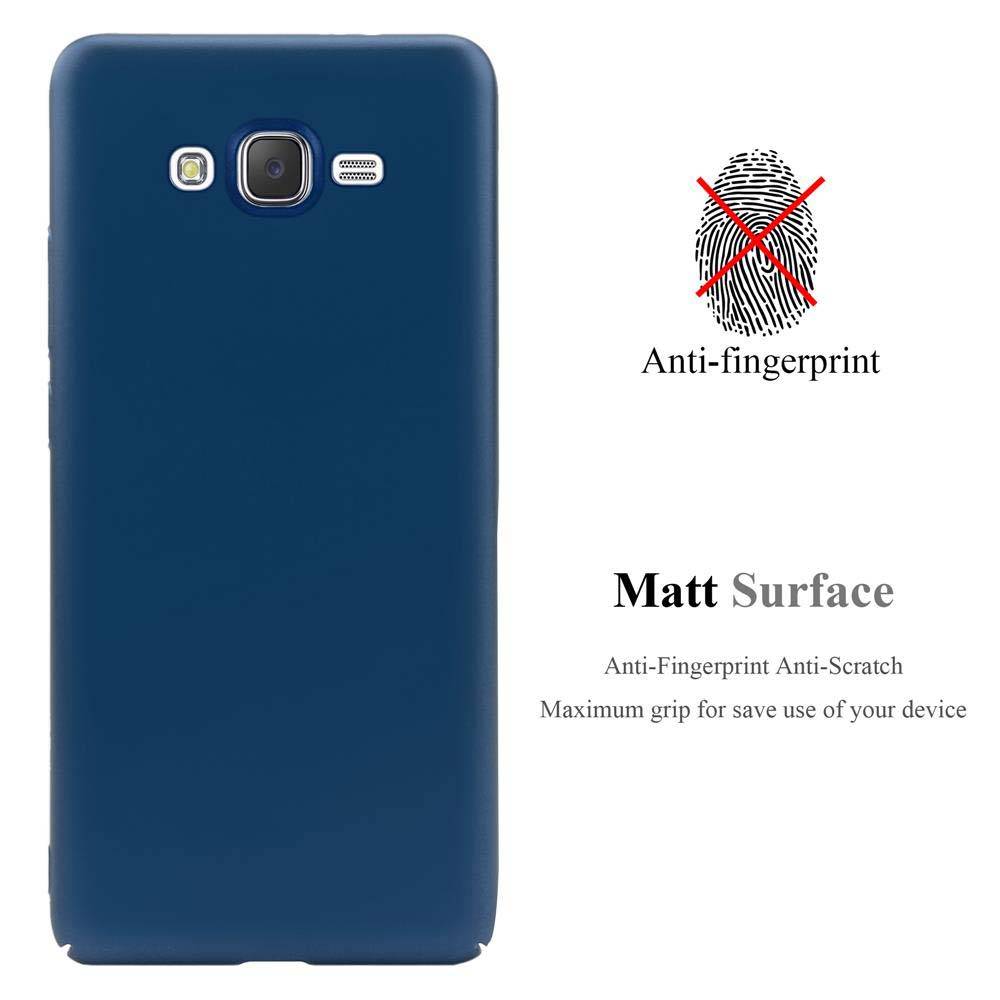 Cadorabo Hülle für Samsung Galaxy J7 2015 Schutzhülle in Blau Hard Case Handy Hülle Etui