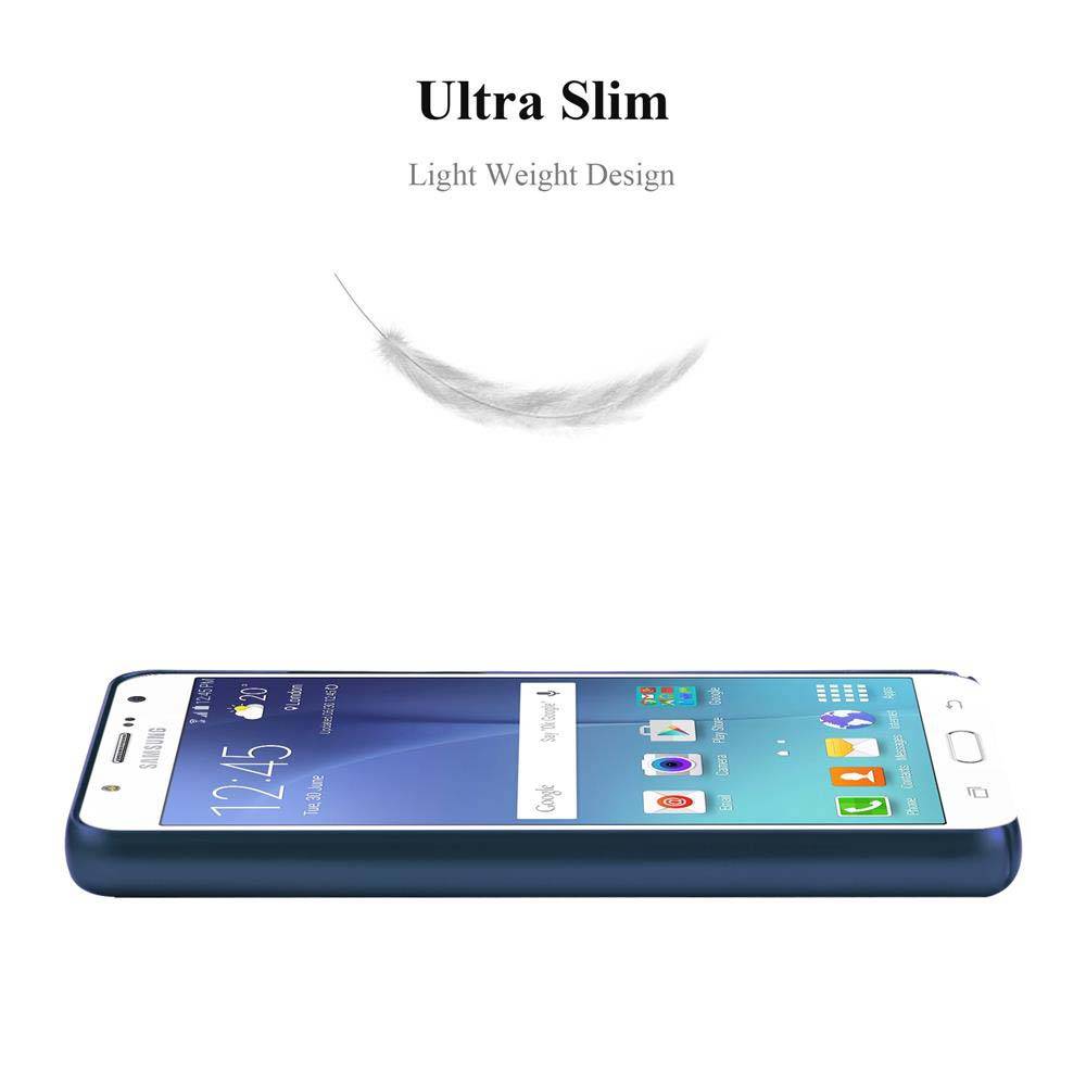 Cadorabo Hülle für Samsung Galaxy J7 2015 Schutzhülle in Blau Hard Case Handy Hülle Etui