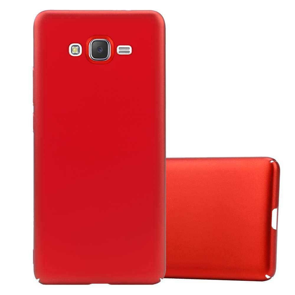 Cadorabo Hülle für Samsung Galaxy J7 2015 Schutzhülle in Rot Hard Case Handy Hülle Etui