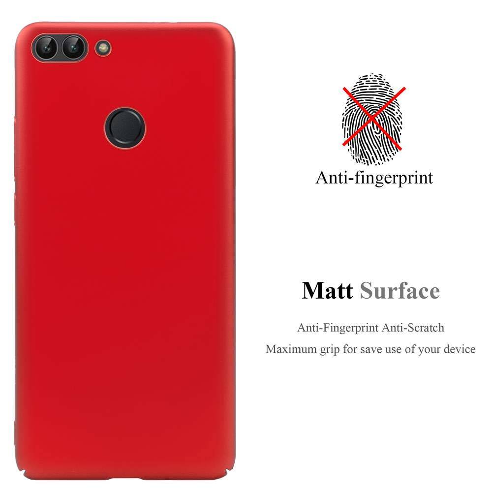 Cadorabo Hülle für Huawei P SMART 2018 / Enjoy 7S Schutzhülle in Rot Hard Case Handy Hülle Etui