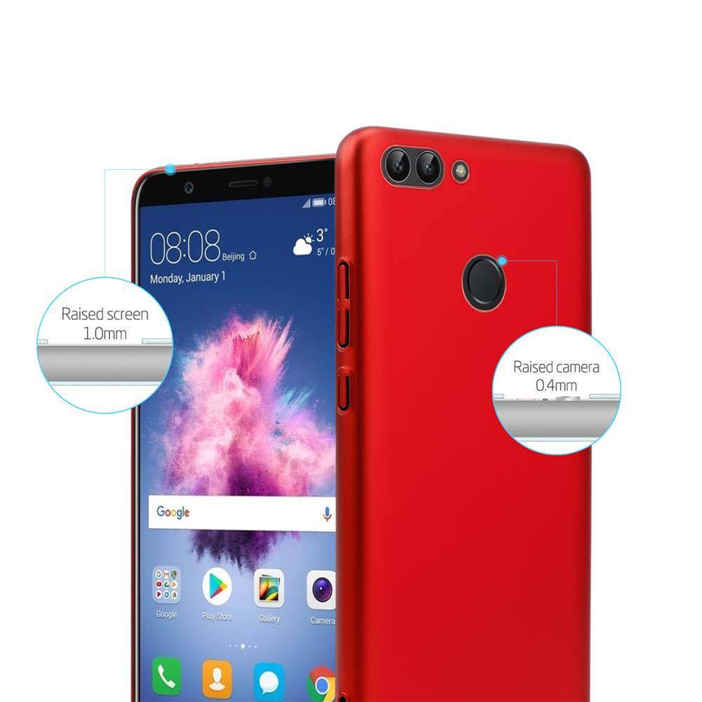 Cadorabo Hülle für Huawei P SMART 2018 / Enjoy 7S Schutzhülle in Rot Hard Case Handy Hülle Etui